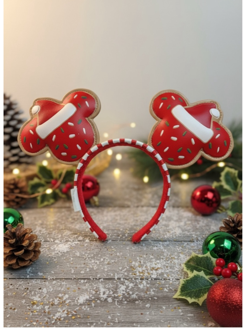 Disney Parks Gingerbread Mickey Ears Headband Christmas Holiday NWOT